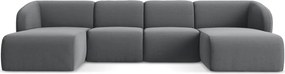 Сив кадифен ъглов диван (U форма) Lani – Makamii