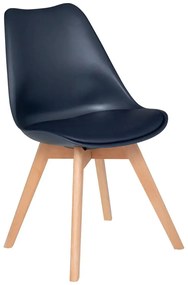 Трапезен стол atmosphera Baya, Полипропилен, Бук - Тъмносин