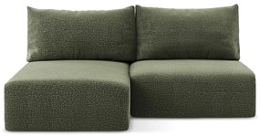 Зелен разтегателен ъглов диван с място за съхранение (ляв ъгъл) Kalena – Makamii