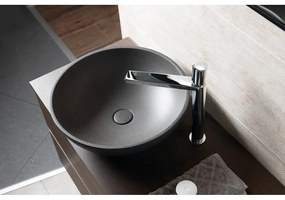 Тъмносива бетонна кръгла мивка ø 44 cm Turf – Sapho