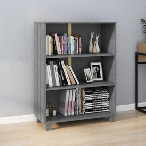 340486 vidaXL Шкаф за книги HAMAR, тъмносив, 85x35x112 см, борово дърво масив