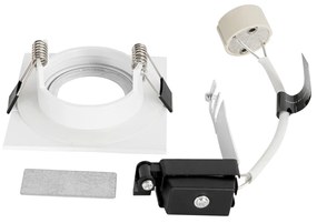 Комплект от 6 вградени прожектора бели квадратни GU10 50mm IP44 - Xena