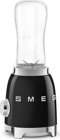 Блендер Smeg PBF01BLEU, 300W, 2x 600 мл, 20000-24000 об/мин, Противоплъзгаща основа, Без BPA, Неръждаема стомана, Черен