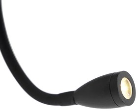 Модерна стенна лампа черна с USB и гъвкава ръка - Flero