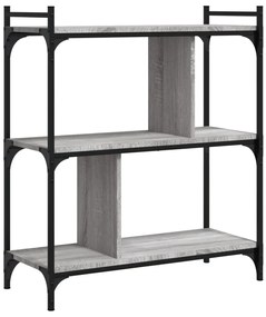 833933 vidaXL Библиотека 3 рафта сив сонома 76x32x88 см инженерно дърво