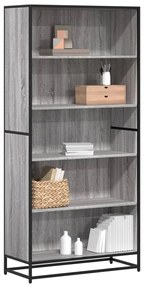 3300858 vidaXL Библиотека, сив сонома, 80,5x35x170,5 см, инженерно дърво