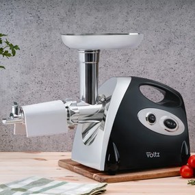 Месомелачка с приставка за домати Oliver Voltz OV51991A, 1400W, Обратен ход, Аксесоари за сосове и Kubbe, Черен