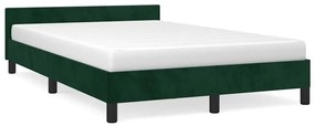 347564 vidaXL Рамка за легло без матрак, тъмнозелена, 120x200 см, кадифе