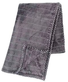 Сиво одеяло от микрофлис на райета, 130 x 180 cm - Tiseco Home Studio