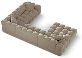 Светлокафяв шенилов ъглов диван (десен ъгъл/U форма) Treno – Cosmopolitan Design