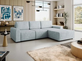 Ъглов диван Bella L-Светлосив-Десен