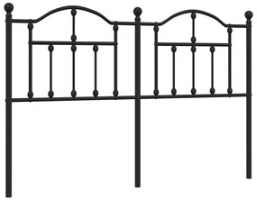 353472 vidaXL Метална табла за глава, черна, 140 см