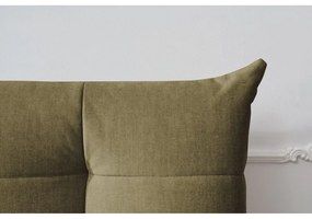 Тъмнозелено тапицирано двойно легло с място за съхранение с решетка 180x200 cm Clothilde - Bobochic Paris