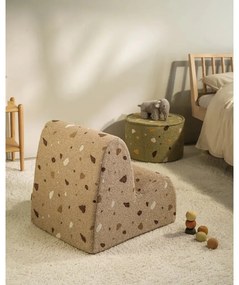 Светлокафяв детски стол от букле и шенил Terrazzo Cloud – Wigiwama