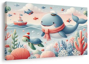 Картина на платно – Капитан кит и костенурка