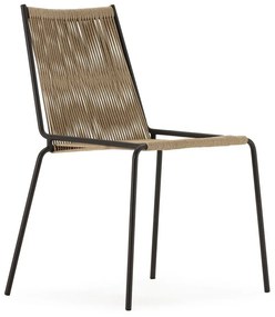 Бежови метални трапезни столове в комплект за подреждане 2 бр. Emily – Marckeric