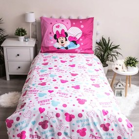 Детско спално бельо от микрофибър 140x200 cm Minnie Sweet Like Me - Jerry Fabrics