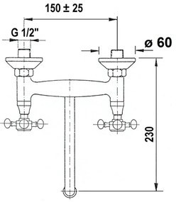 Стенна батерия за мивка в бронзов цвят (1 изход) Antea – Sapho