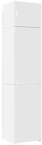 3281301 vidaXL Тесен шкаф за съхранение, бял, 50x42,5x225 см, инженерно дърво