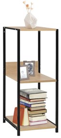 288233 vidaXL Малка библиотека черно и дъб 33,5x39,6x79,7 см инженерно дърво