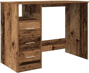 855852 vidaXL Бюро, старо дърво, 102x50x76 см, инженерно дърво