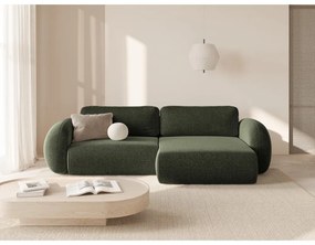 Зелен шенилов сгъваем/с място за съхранение ъглов диван Tonale – Cosmopolitan Design