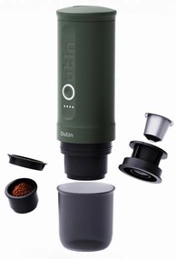 Преносима еспресо машина Outin Nano Forest Green,12/24 V, 7500mAh, 20bar, 80 мл, USB зареждане, Мляно + капсули, Зелен