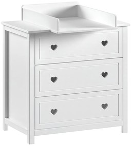 Бял детски скрин с маса за преповиване 90x103x73 cm Amori – Vipack