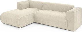 Бежов ъглов диван от рипсено кадифе (ляв ъгъл) Merid – Ropez