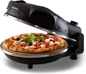 Електрическа фурна за пица Ariete "Пица за 4 минути" 0917/00, 1200W, 32 см, До 400C, 5 нива, Каменна плоча, Незалепващо покритие, Черен