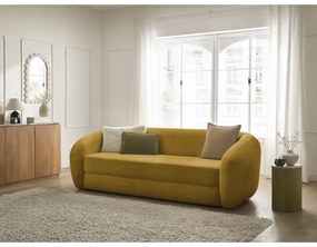Шенилов сгъваем диван в цвят горчица 228 cm Neyo – Bobochic Paris