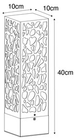 Модерен външен стълб черен 40 см IP44 - Nicole