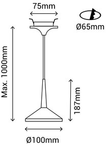 Бяло висящо осветително тяло, височина 100 cm Rita - SULION