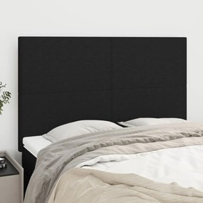 3116052 vidaXL Табла за легло, черна, 144x5x118/128 см, плат