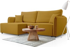 Ъглов диван Melody-Жълто-Ляв