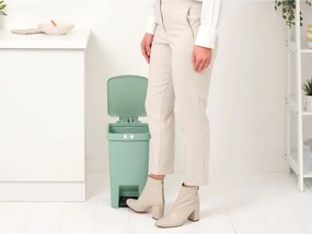 Кош за боклук с педал Brabantia StepUp 1008481, 16 л, Екологични материали, Голям отвор, Светлозелен