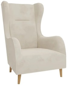 Кремаво кадифено кресло Carole - Ropez