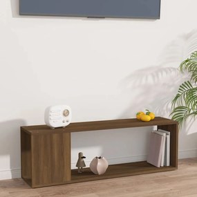 816037 vidaXL ТВ шкаф, кафяв дъб, 100x24x32 см, инженерно дърво