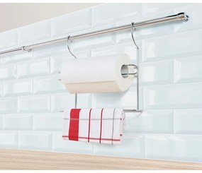 Висяща стойка за кухненски кърпи от хромирана стомана в сребристо Lonardo – Metaltex