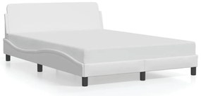 373179 vidaXL Рамка за легло Dover, бяла, 140x190 см изкуствена кожа