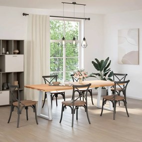 4012565 vidaXL Крака за трапезна маса, V-образни, 2 бр., бели, 60 x (72-73,3) см, стомана