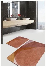 Кафяви кадифени килими за баня в комплект от 2 бр. 60x100 cm – Mila Home