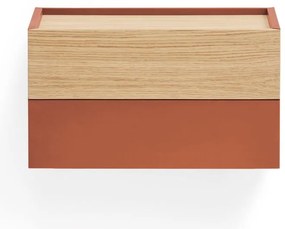 Нощно шкафче в тухлено естествен цвят в дъбов декор Otto - Teulat