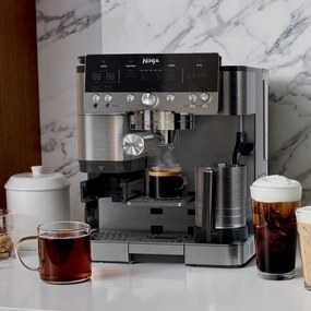 Кафеавтомат 3в1 Ninja Luxe Café Premier ES601EU, 1650W, 15 bar, 2 л, Barista Assist, Режим гореща вода, 4 режима, 3 темп. настройки, Инокс/черен