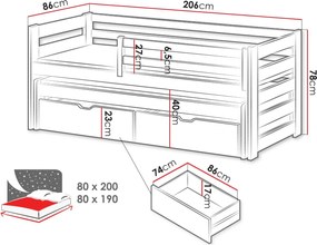 Детско легло Senso-Бор-80 x 200