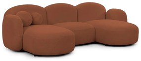 Теракотен ъглов диван от прежда с примки от букле (U форма) Orbit – Ropez
