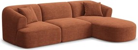 Теракотен ъглов диван от рипсено кадифе (десен ъгъл) Campi – Cosmopolitan Design