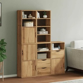 3365360 vidaXL Странични шкафове 5 бр. ODDA 40x24x79 cm борово дърво масив