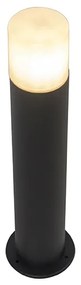 Външна лампа черна с опалово бял абажур 50 см - Odense