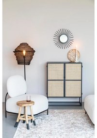 Черен ратанов висок скрин 80x100 cm Guuji - White Label